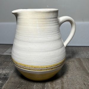 Vintage 1966 Franciscan Earthenware Hacienda Gold Pitcher Geometric Band